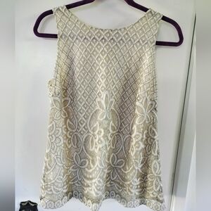 Charter Club Lace Overlay Ivory Camisole Size Small